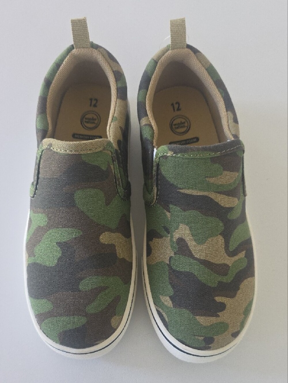 Wonder Nation Camouflage Slip-On Sneakers - Green Camo, 12